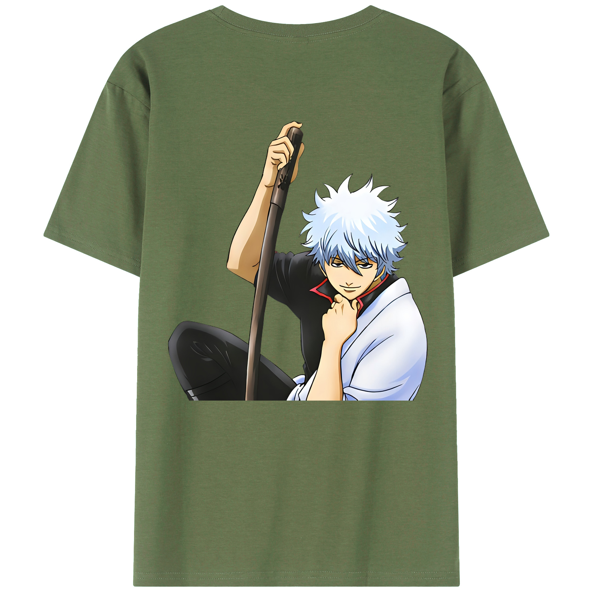 （画像用） ぎんたま 坂田銀時（さかたぎんとき） 神楽 志村新八（しむら しんぱち） GINTAMA Sakata Gintoki Kagura Shimura Shinpachi 綿100％ メンズ半袖Tシャツ（バックプリント） 通気性